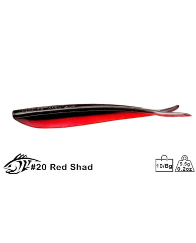 LUNKER CITY FIN-S FISH 4" 10/BG COL.  20 RED SHAD